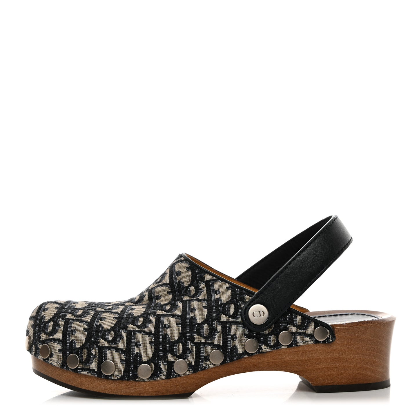 Canvas Oblique Diorquake 20mm Slingback Clogs 38 Deep Blue