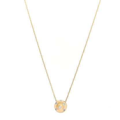 Tiffany 18K Yellow Gold Platinum Diamond Etoile Ball Pendant Necklace 1 of 6