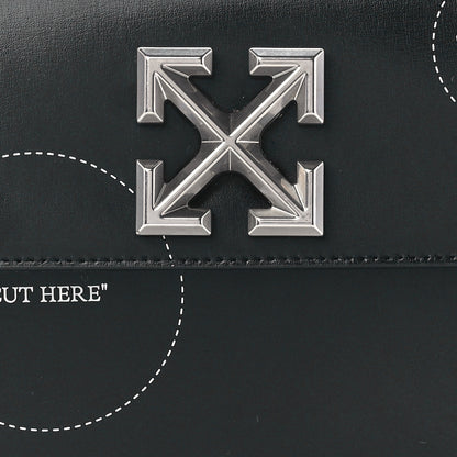 Off-White Calfskin Jitney 2.8 Cut Here Shoulder Bag Black 8 of 11