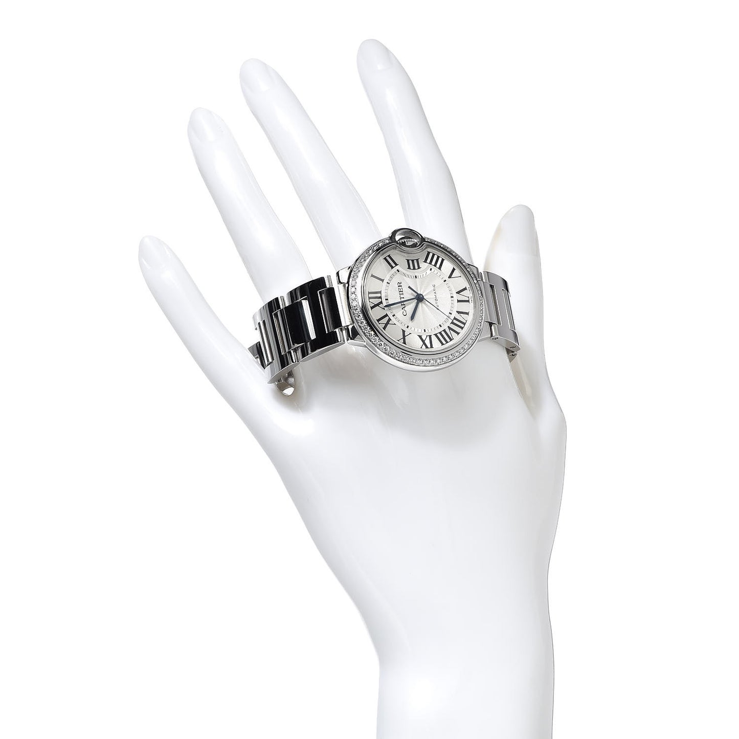 Stainless Steel Diamond Bezel 36mm Ballon Bleu De Cartier Automatic Watch