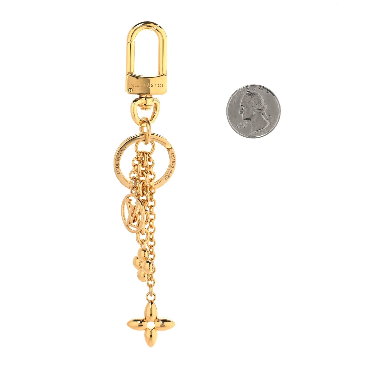 Blooming Garden Bag Charm Key Holder Gold