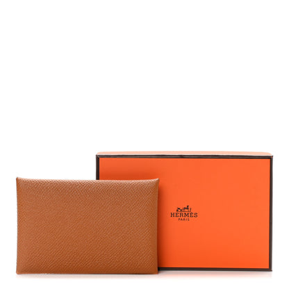 Hermes Epsom Calvi Card Case Gold 7 of 7