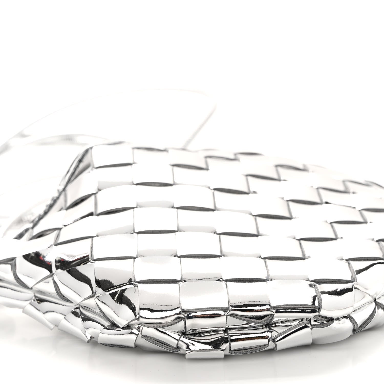 Bottega Veneta Mirror Laminated Nappa Intrecciato Mini Sardine Bag Silver 8 of 9
