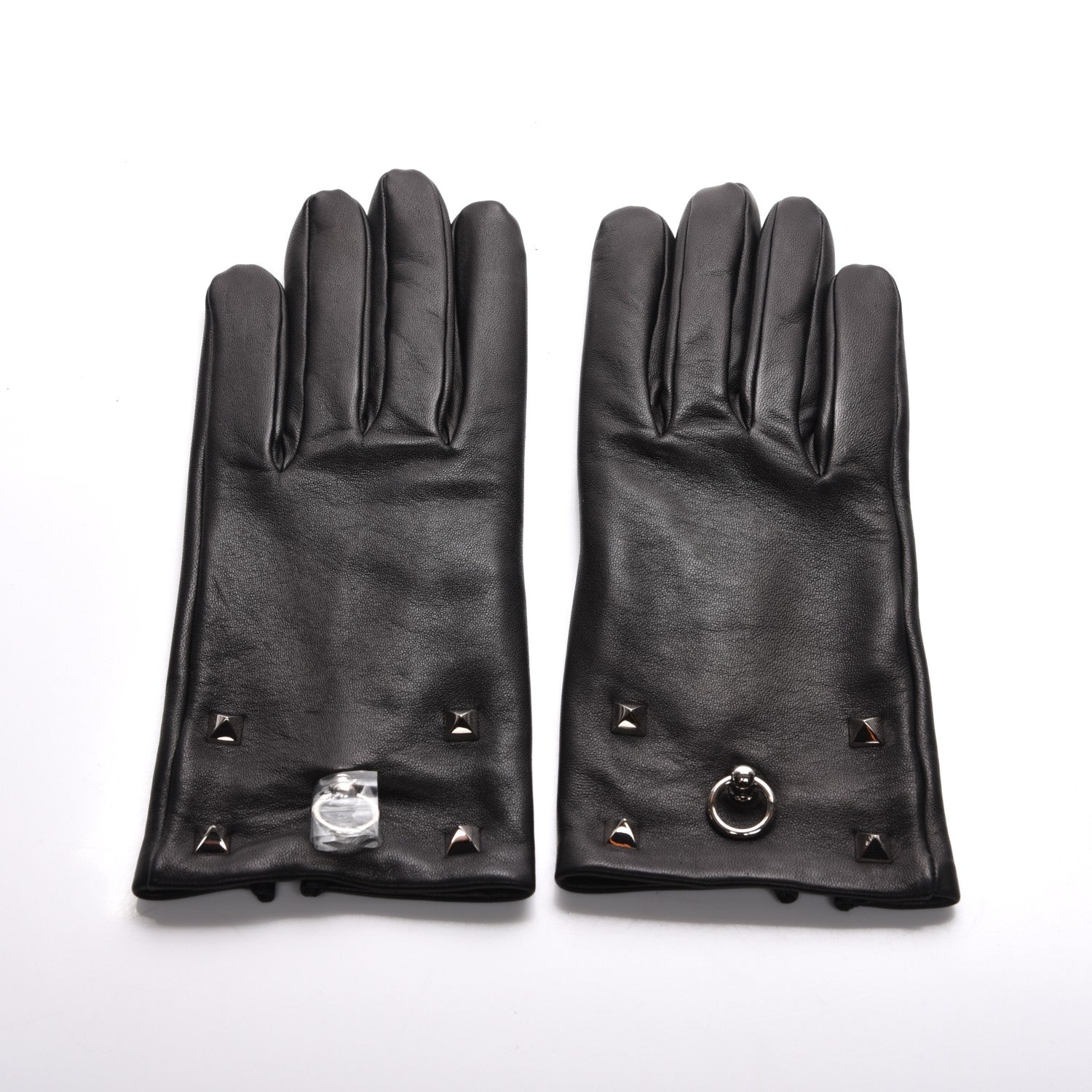 Hermes Lambskin Icone Gloves 8 Black 3 of 6