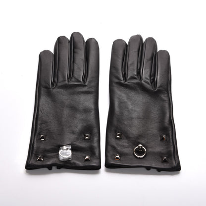 Hermes Lambskin Icone Gloves 8 Black 3 of 6