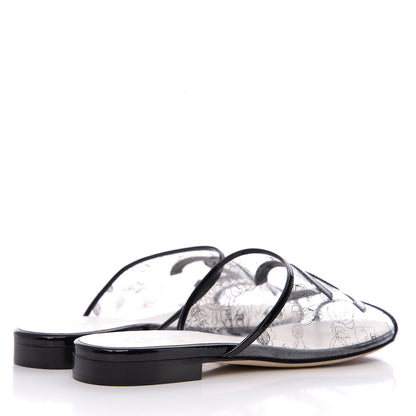 Chanel Fantasy Patent Plastic CC Mules 39.5 Transparent Black 4 of 7