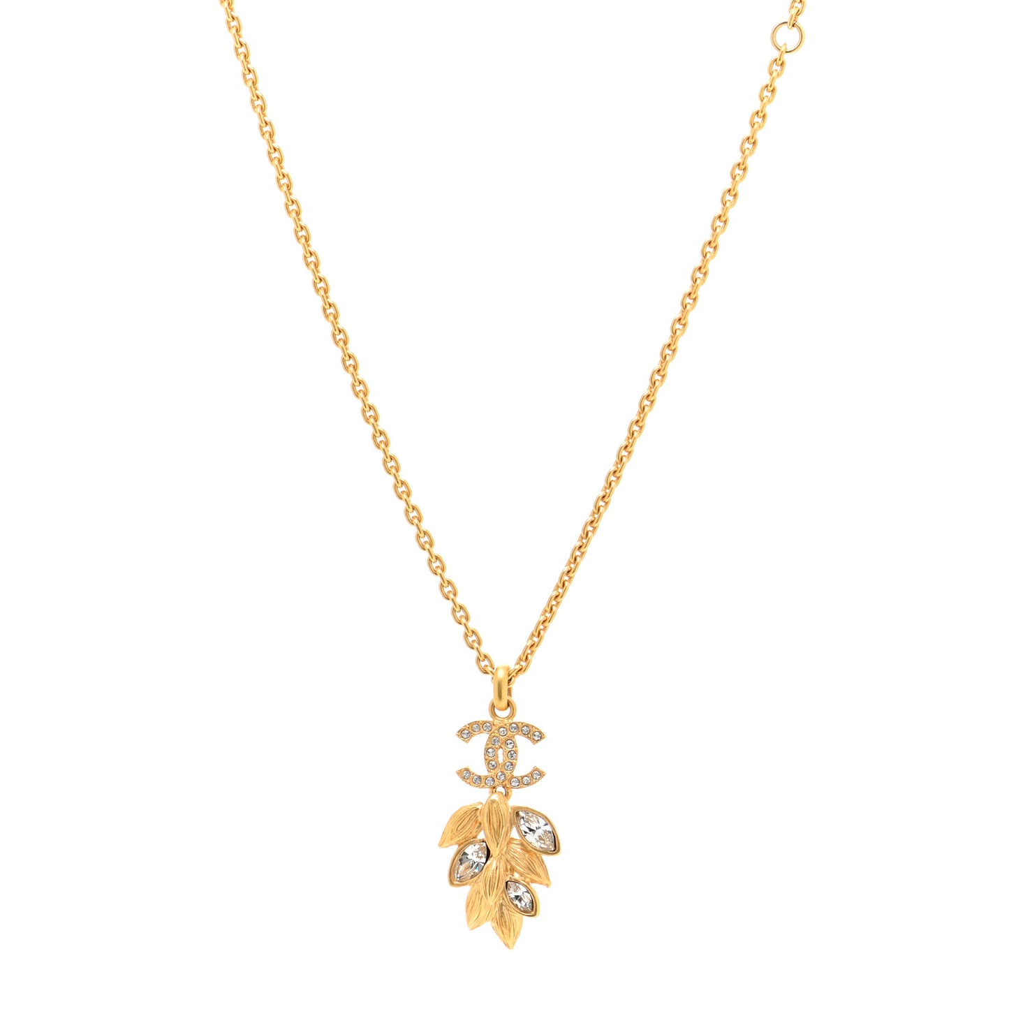 Crystal Sparkling Wheat CC Necklace Gold