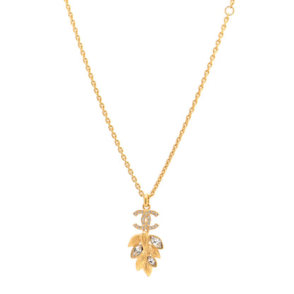 Chanel Crystal Sparkling Wheat CC Necklace Gold 1 of 5