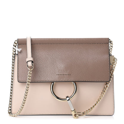 Chloe Goatskin Smooth Calfskin Mini Faye Chain Shoulder Bag Pink 1 of 10