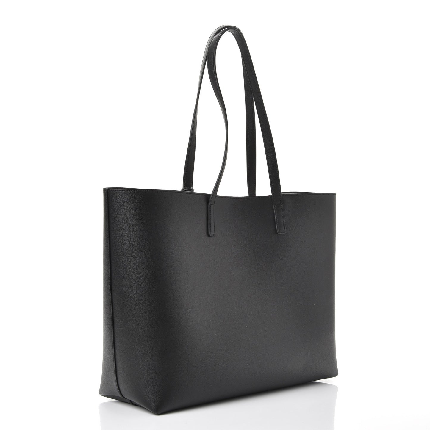 Calfskin Large Leopard Spot Shopping Tote Black