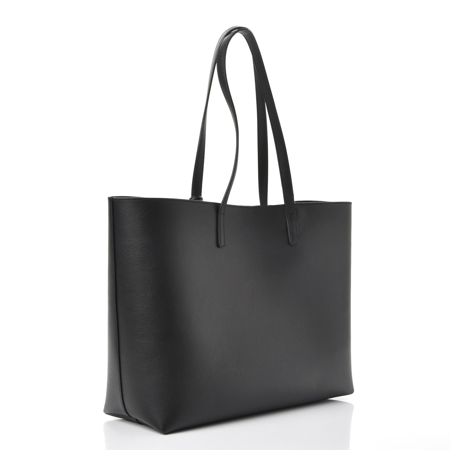 Saint Laurent Calfskin Large Leopard Spot Shopping Tote Black 4 of 9