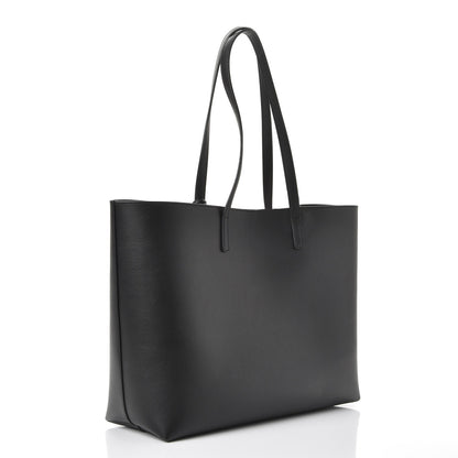 Saint Laurent Calfskin Large Leopard Spot Shopping Tote Black 4 of 9