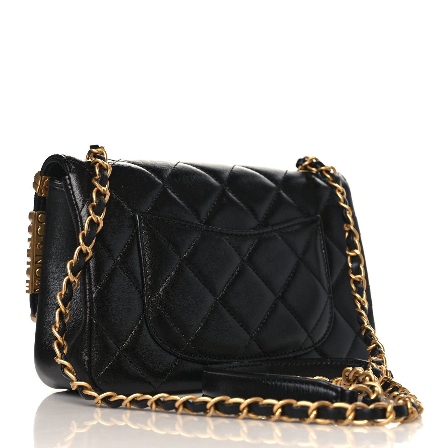 Chanel Lambskin Enamel Strass Quilted Mini Paris Monaco Flap Black 3 of 9