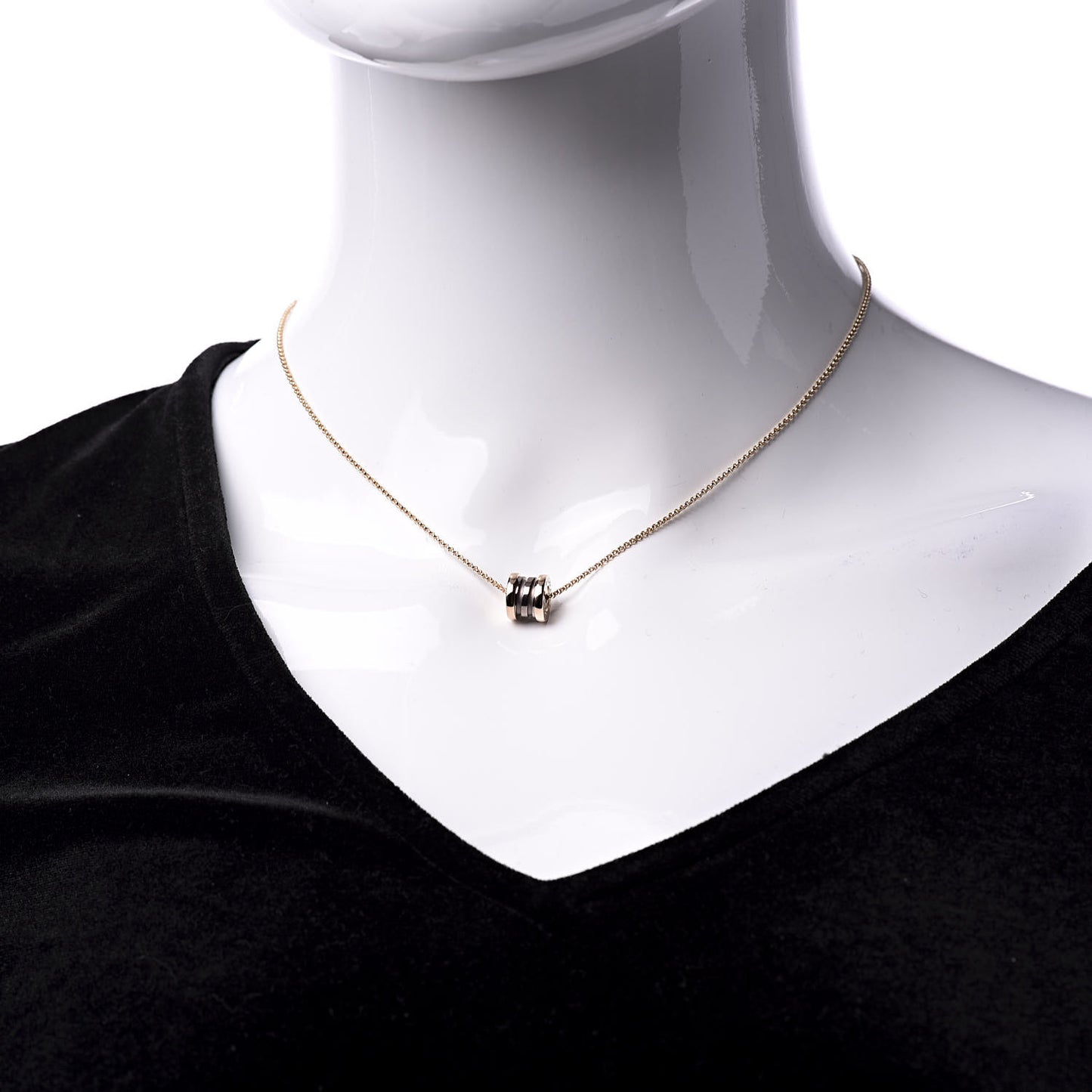 18K Rose Gold Cermet Small B.Zero1 Pendant Necklace