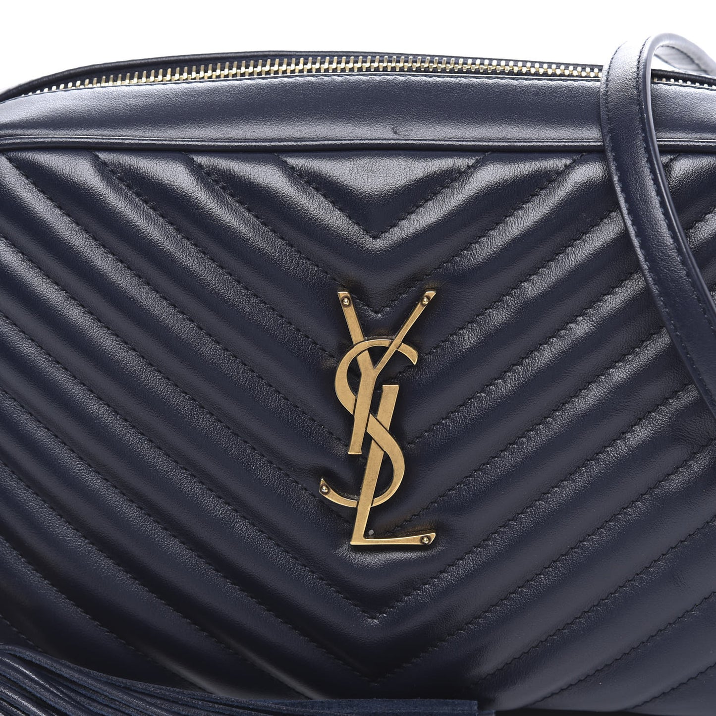 Calfskin Matelasse Monogram Lou Camera Bag Navy