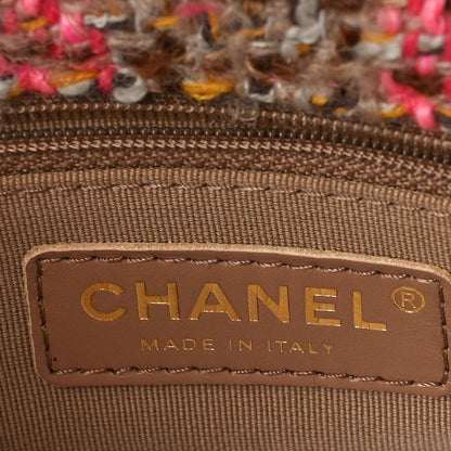 Chanel Wool Tweed Quilted Small Elegant Chain Flap Pink Brown 6 of 11