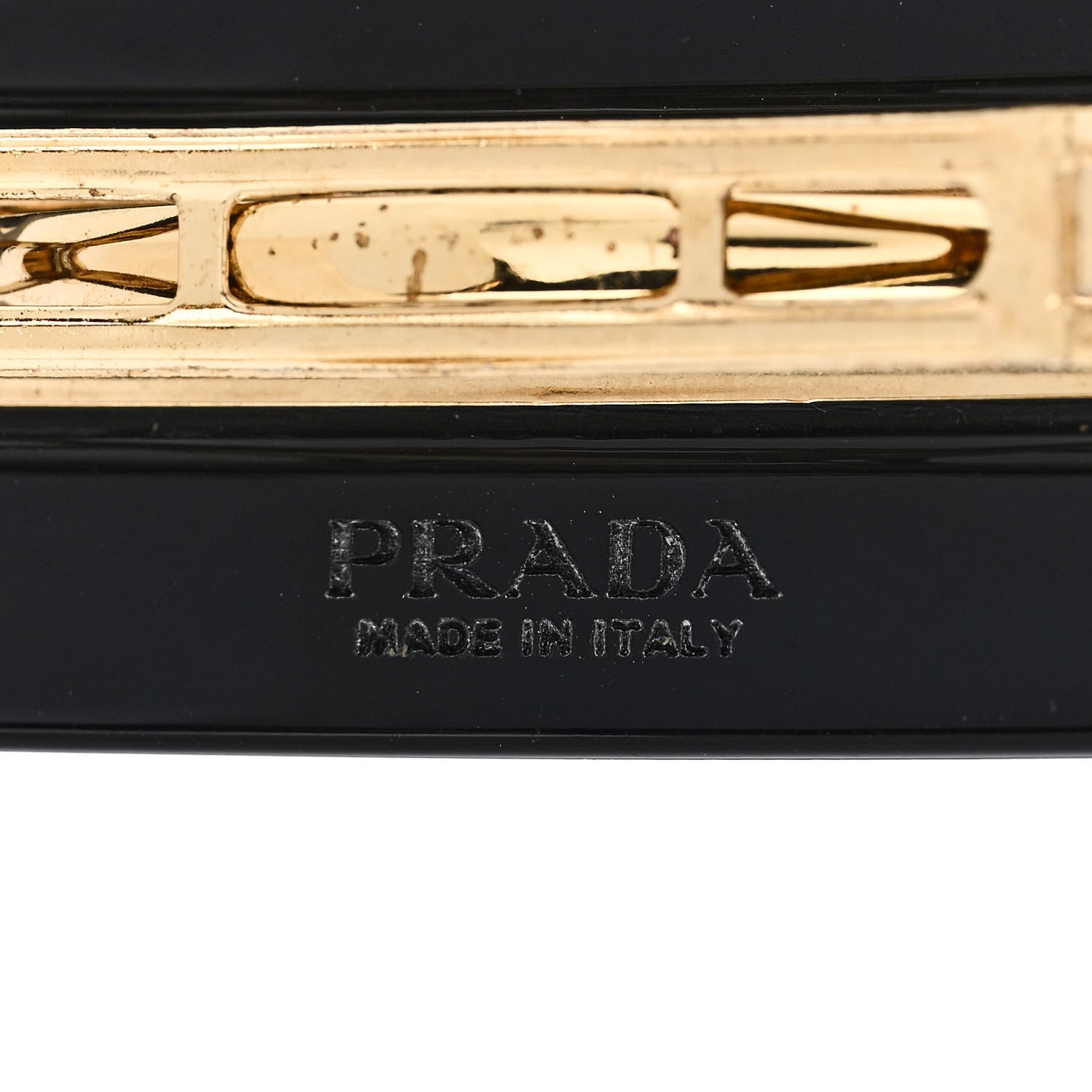 Prada Acetate Crystal Hair Clip Black 3 of 4