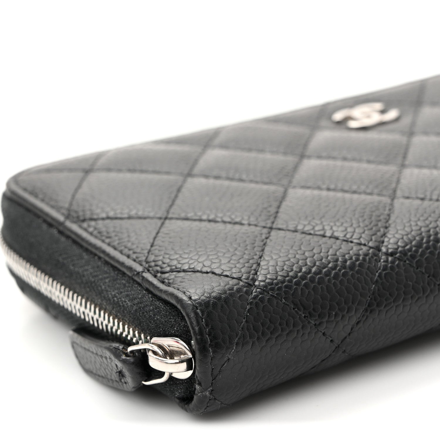 Chanel Caviar Quilted Large Gusset Zip Around Wallet Black 10 of 12