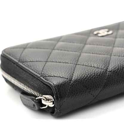 Chanel Caviar Quilted Large Gusset Zip Around Wallet Black 10 of 12