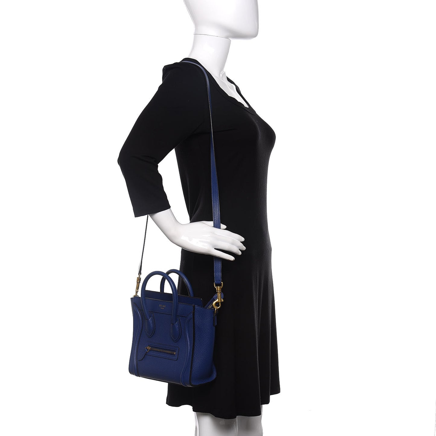 Drummed Calfskin Nano Luggage Indigo