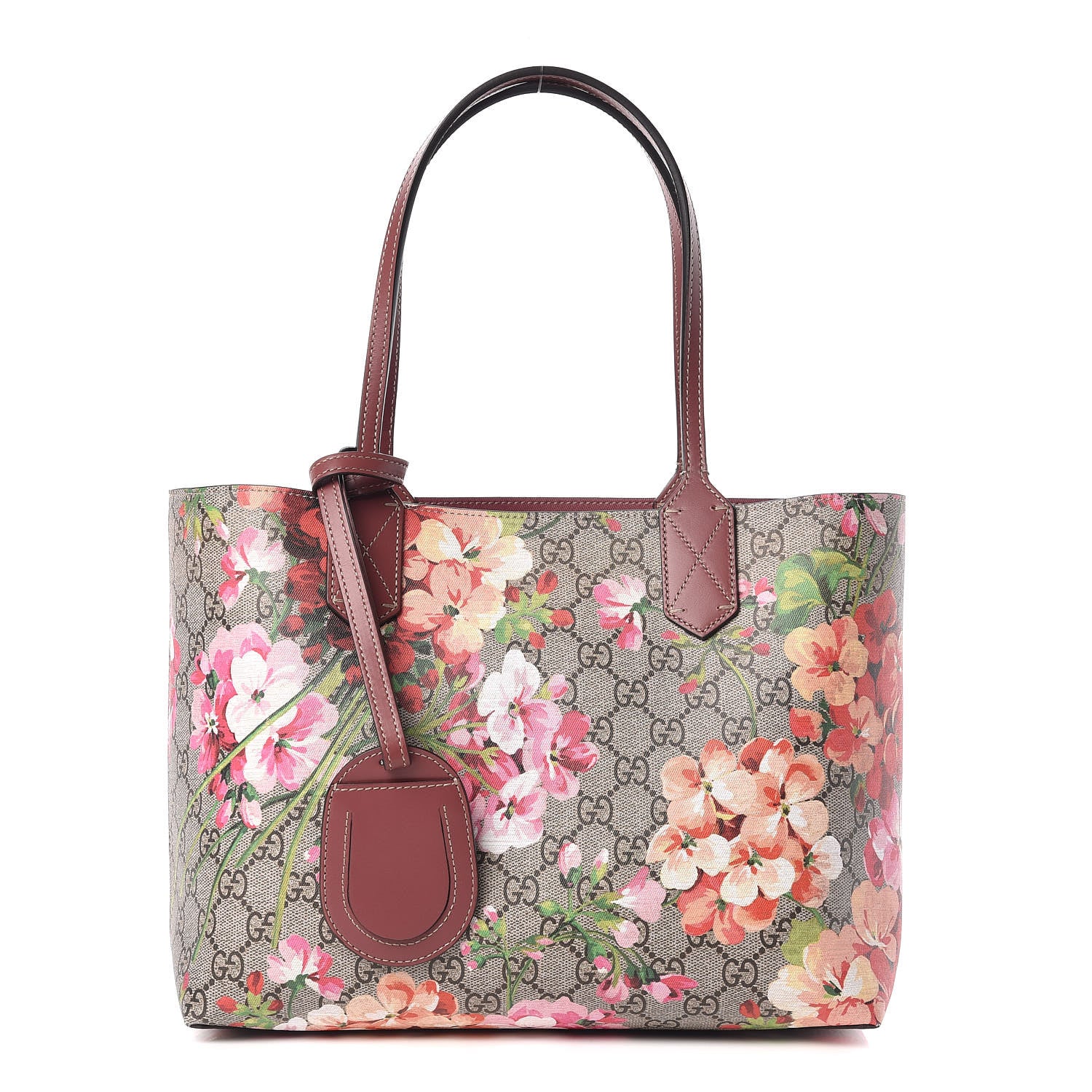 Gucci GG Supreme Monogram Blooms Small Reversible Tote Beige Multicolor Dry Rose 1 of 11