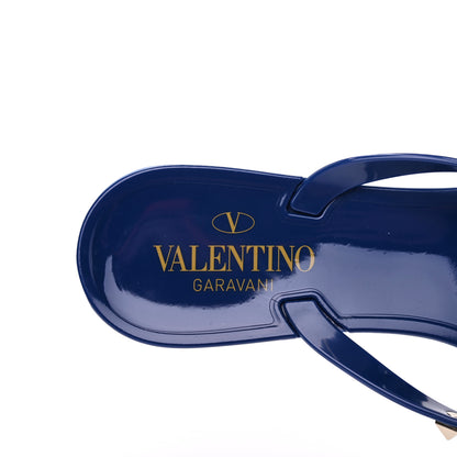 Valentino Garavani PVC Jelly Rockstud Bow Thong Sandals 39 Blu Delft 7 of 8