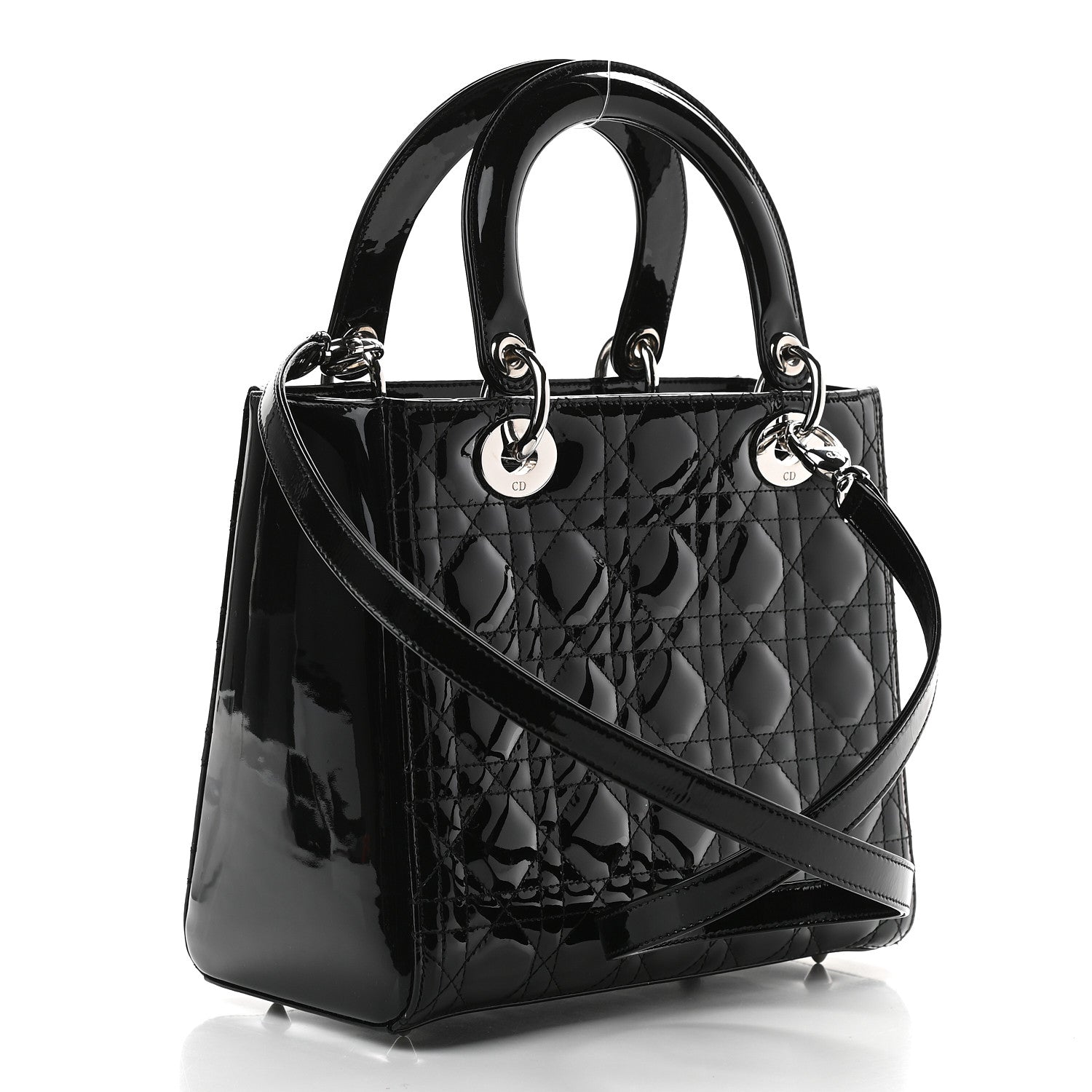 Christian Dior Patent Cannage Medium Lady Dior Black 3 of 9