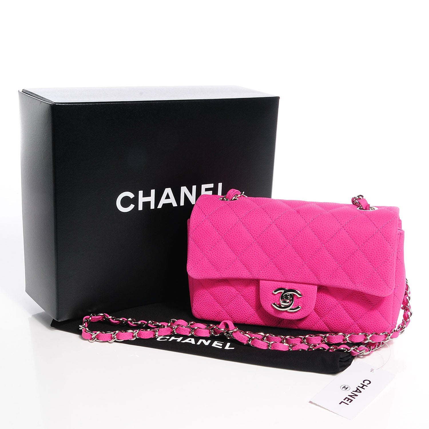 Chanel Iridescent Caviar Quilted Mini Flap Hot Pink 5 of 9
