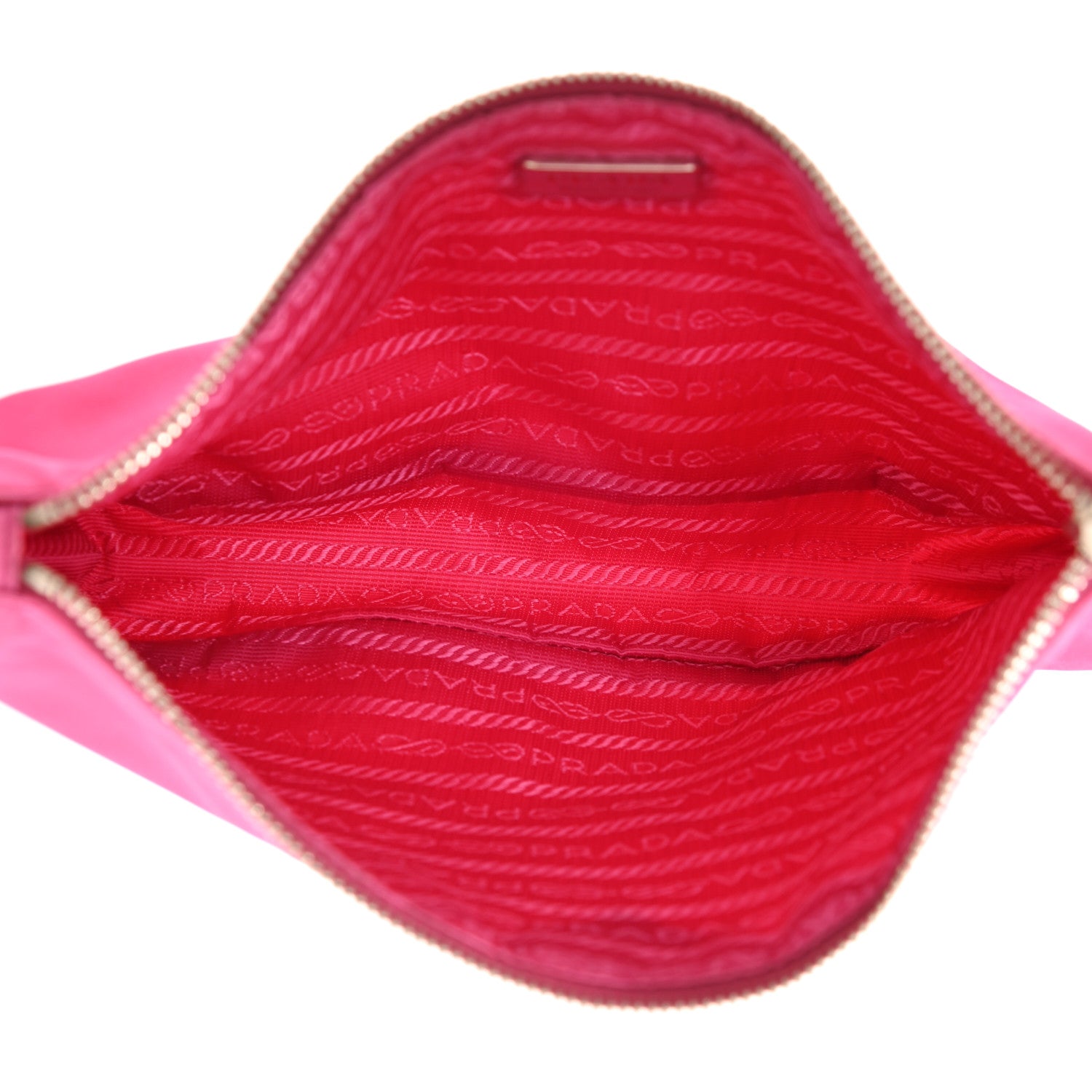 Prada Tessuto Nylon Saffiano Barrel Pochette Pink 4 of 7