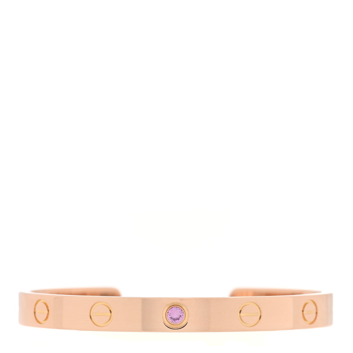 Cartier 18K Pink Gold Pink Sapphire LOVE Cuff Bracelet 16 1 of 3