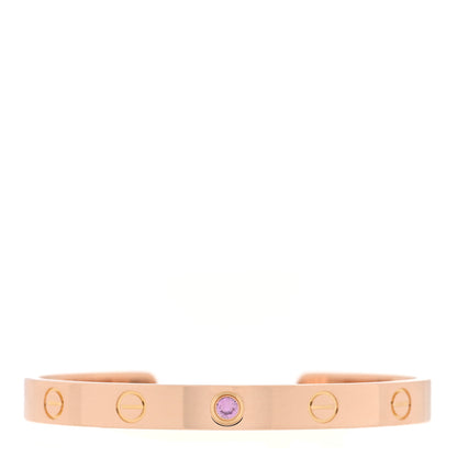 Cartier 18K Pink Gold Pink Sapphire LOVE Cuff Bracelet 16 1 of 3