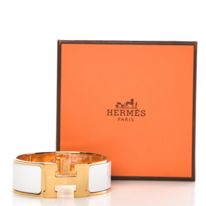 Hermes Enamel Wide Clic Clac H Bracelet PM White 6 of 6