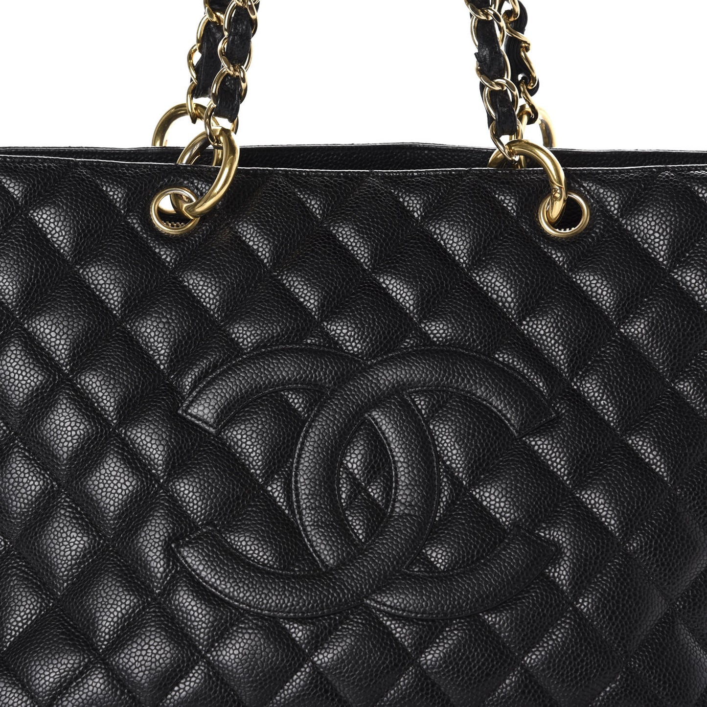 Caviar Quilted Grand Shopping Tote GST Black
