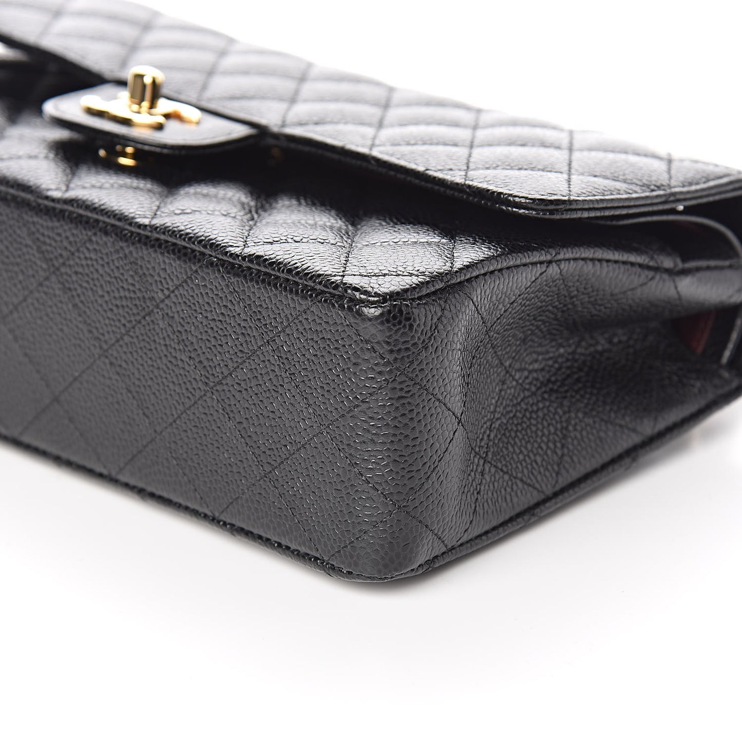 Caviar Quilted Medium Double Flap Black