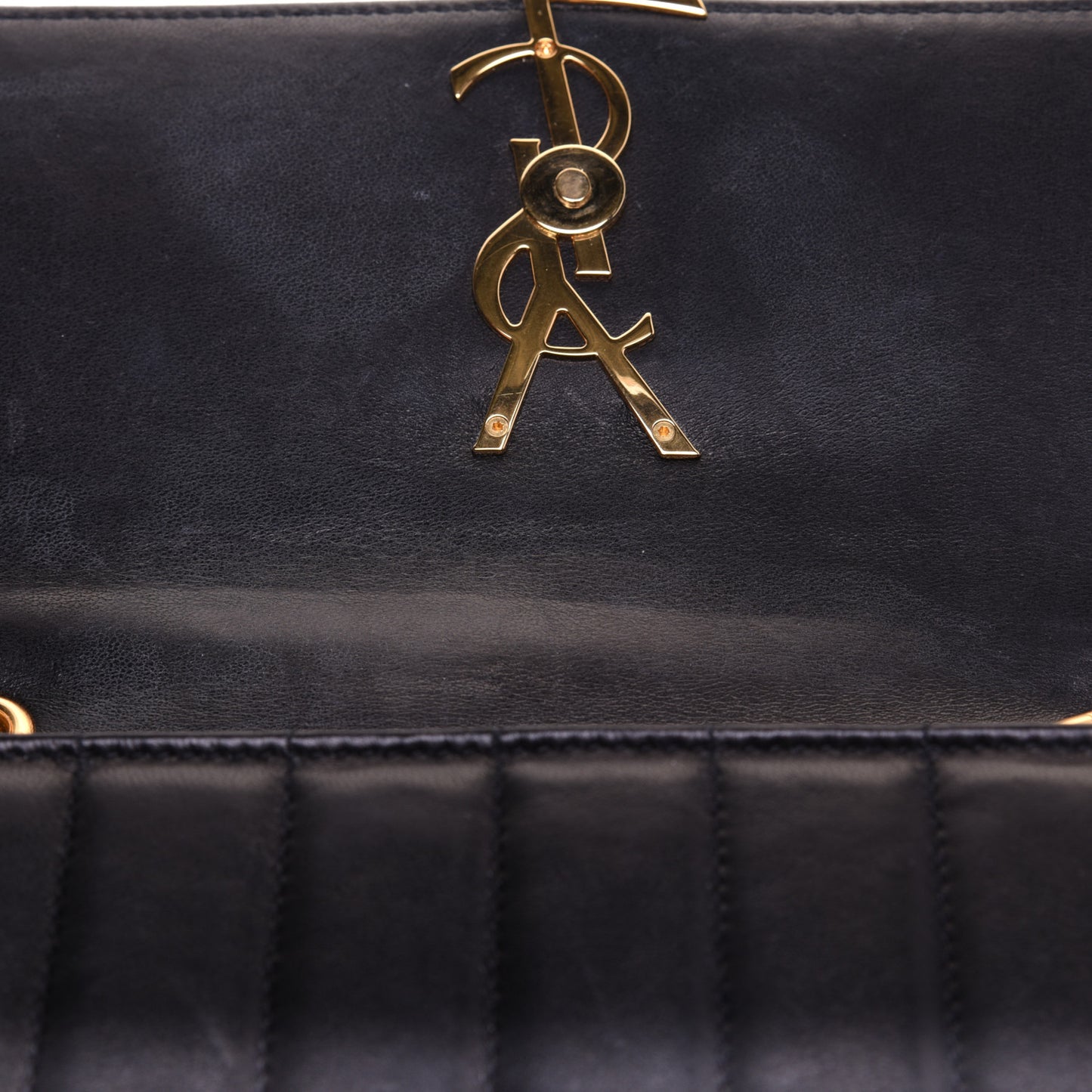 Lambskin Matelasse Monogram Vicky Chain Wallet Black