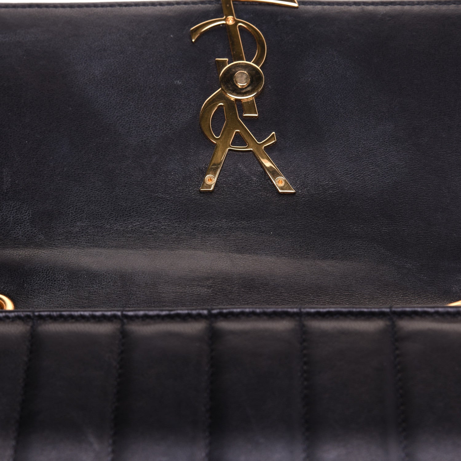 Saint Laurent Lambskin Matelasse Monogram Vicky Chain Wallet Black 9 of 13