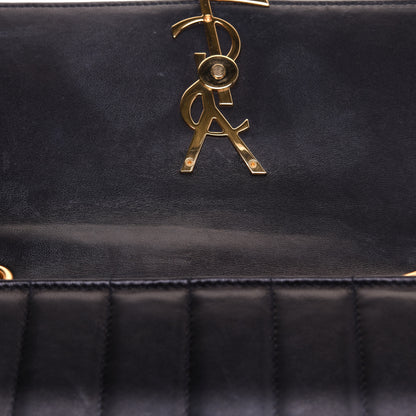 Saint Laurent Lambskin Matelasse Monogram Vicky Chain Wallet Black 9 of 13