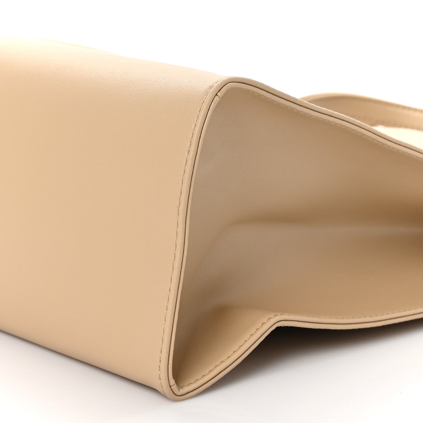Vegan Leather Medium Shopping Bag Cream