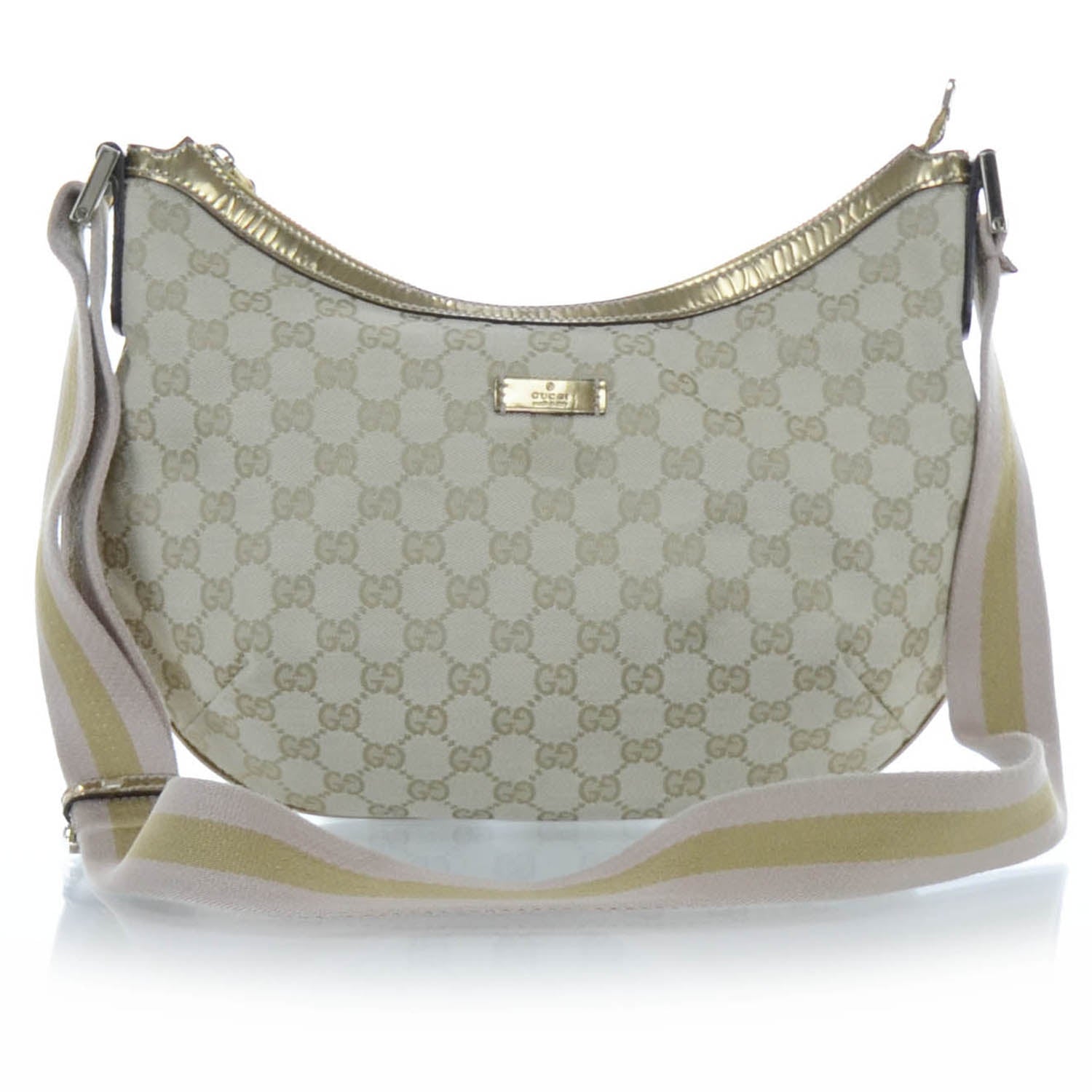 Gucci Monogram Medium Half Moon Hobo Metallic 1 of 8