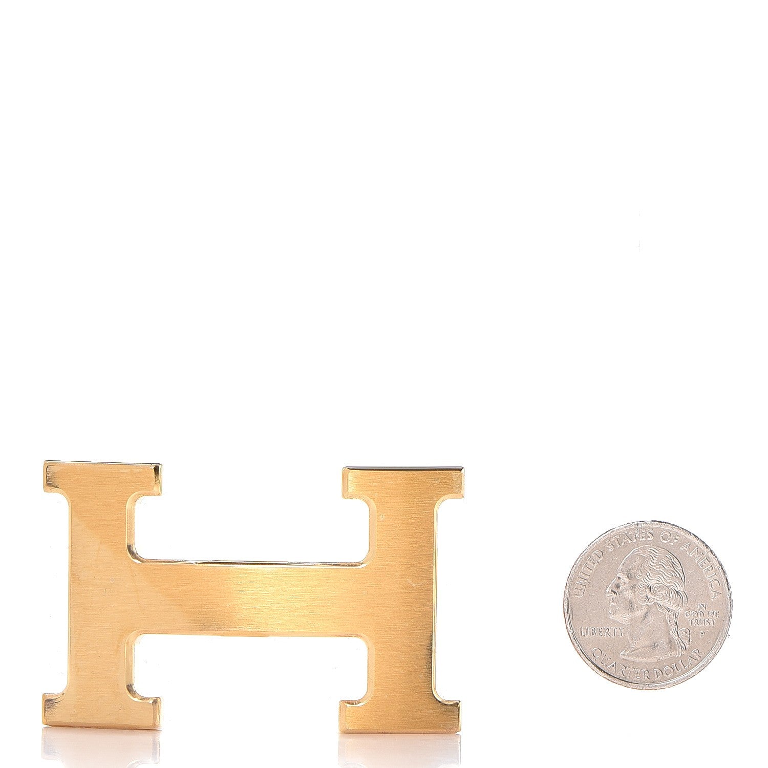 Hermes Brushed 32mm H Belt Buckle Gold 2 of 5