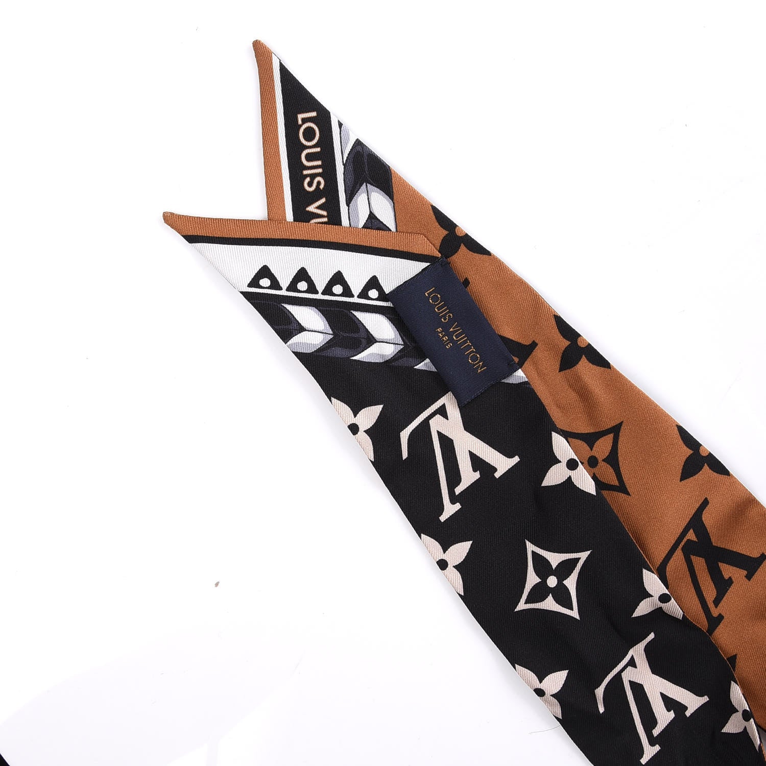 Louis Vuitton Silk Monogram LV Crafty Bi Color BB Bandeau Caramel Black 2 of 4