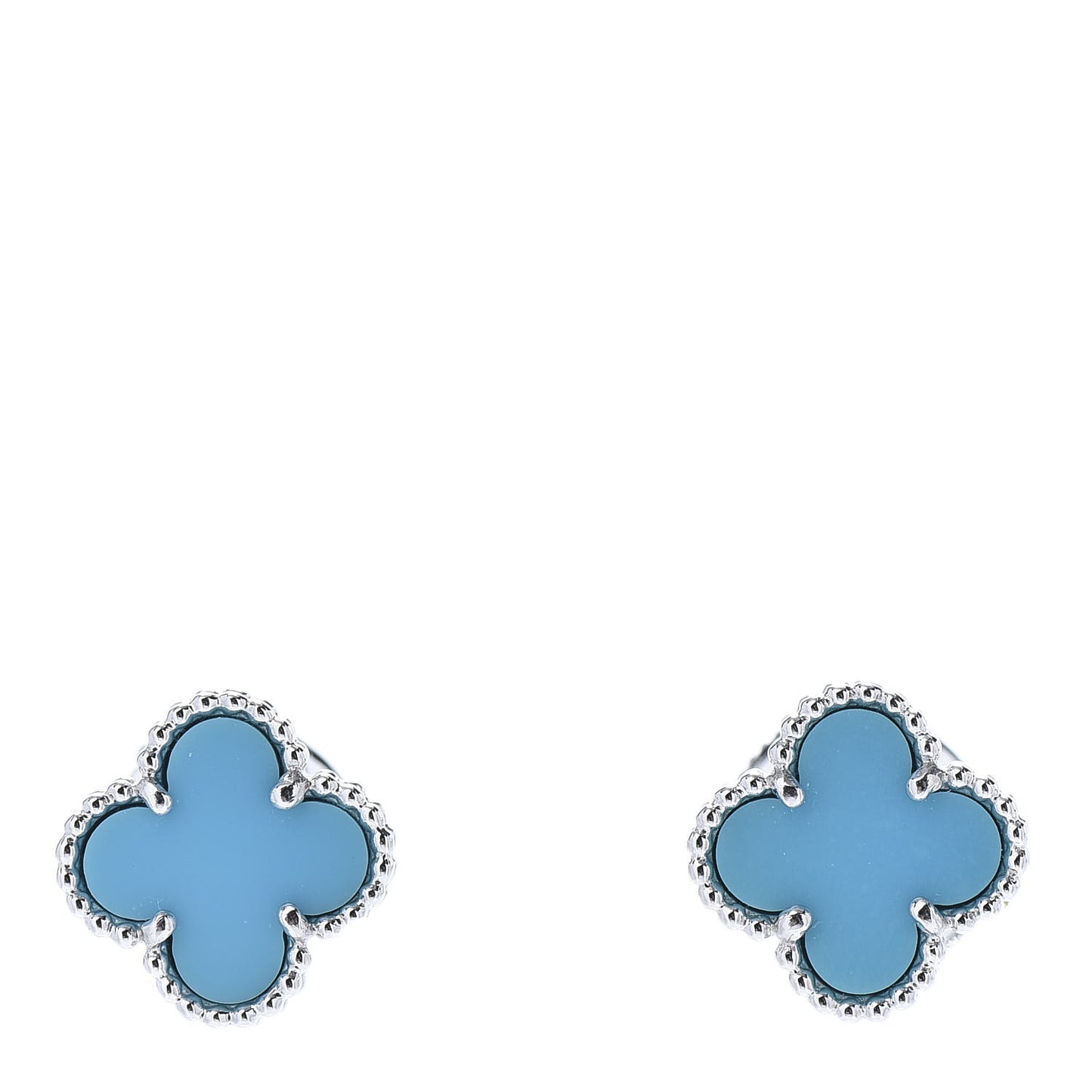 18K White Gold Turquoise Sweet Alhambra Earrings