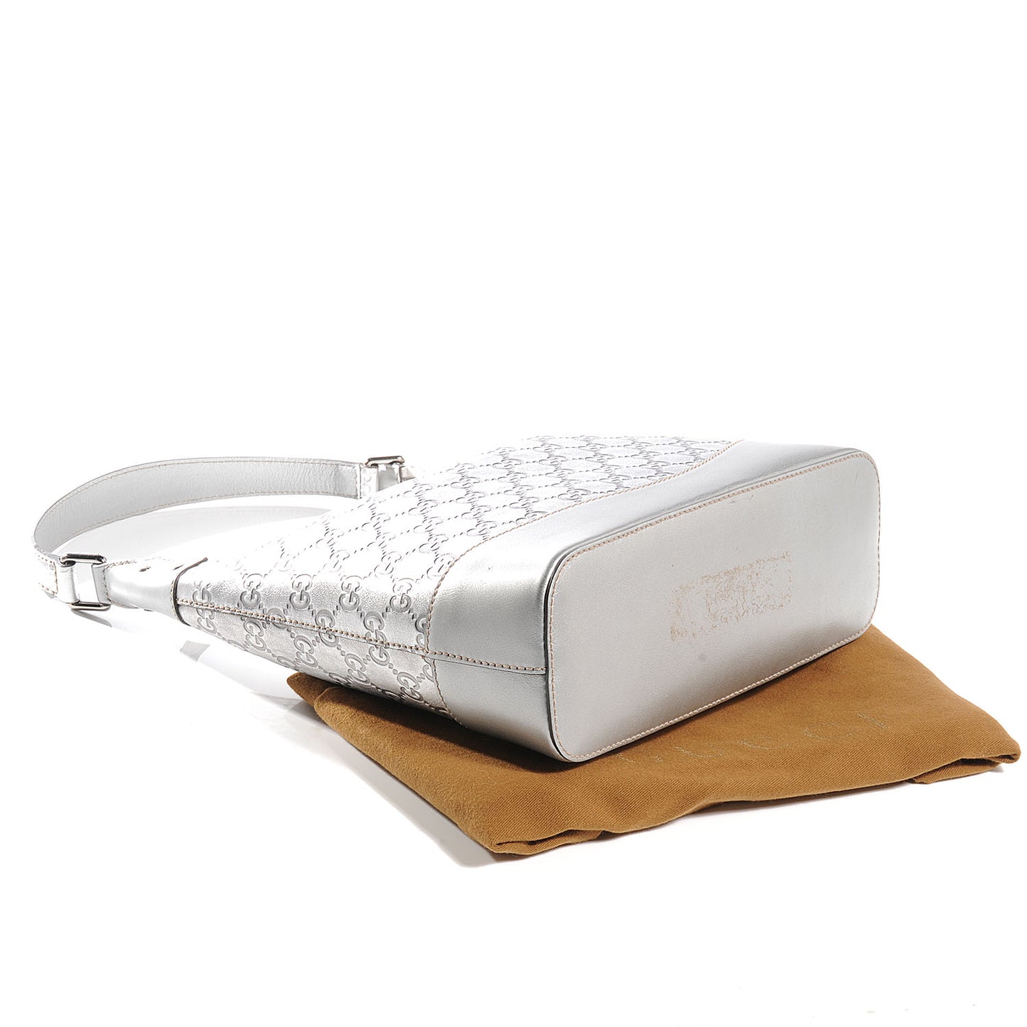 Guccissima Small Shoulder Bag Silver