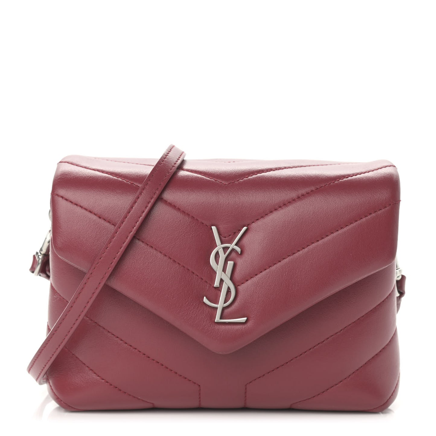 Calfskin Y Quilted Monogram Toy Loulou Crossbody Bag Rouge