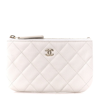 Chanel Caviar Quilted Small Cosmetic Case White 1 of 11