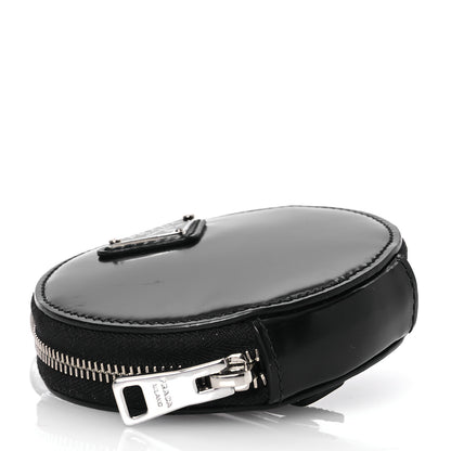 Prada Spazzolato Round Coin Pouch Bag Charm Black 4 of 7