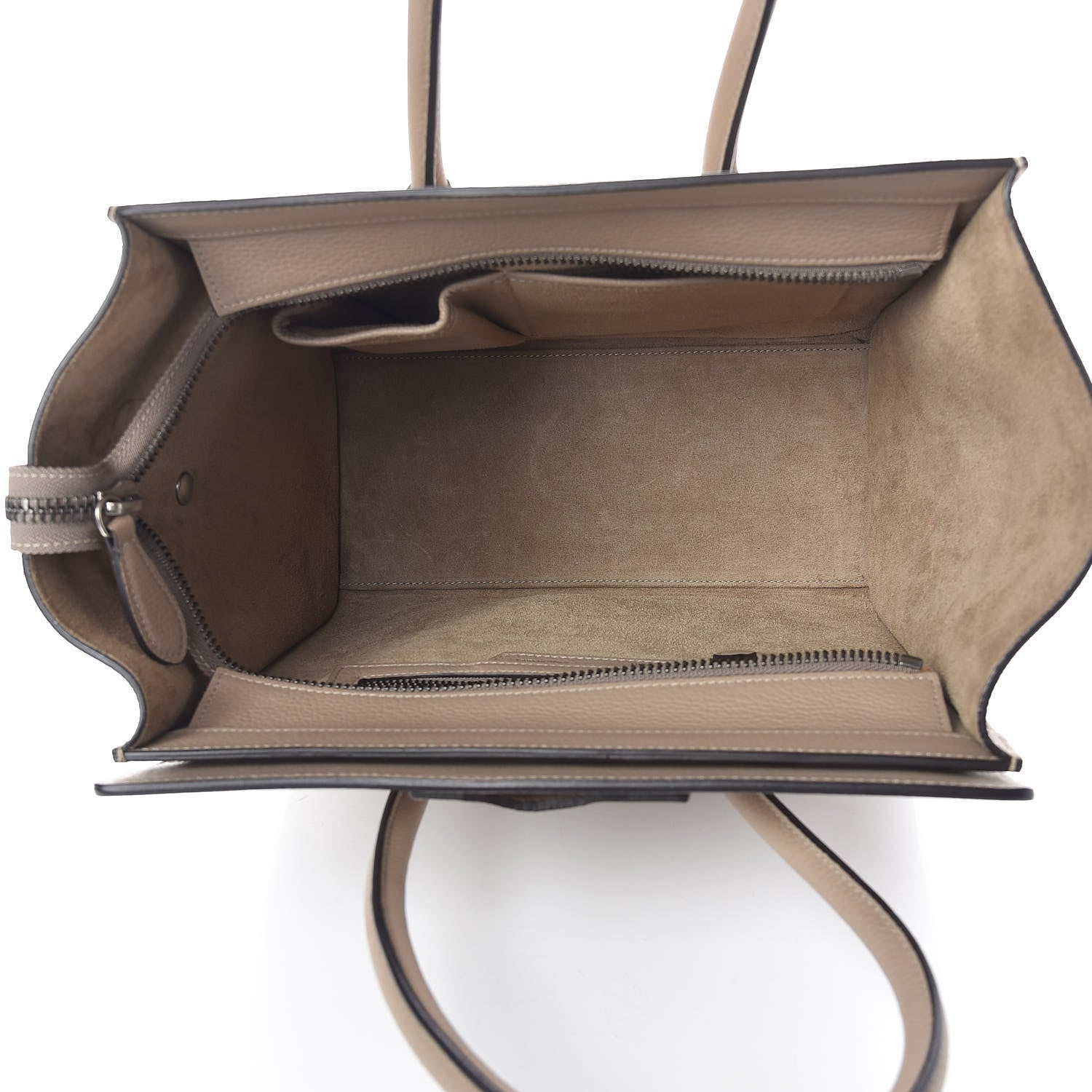 Celine Drummed Calfskin Micro Luggage Dune 5 of 13