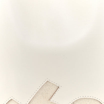 Christian Louboutin Calfskin Paris Marie Jane Perforated Glitter Logo Backpack White 7 of 13