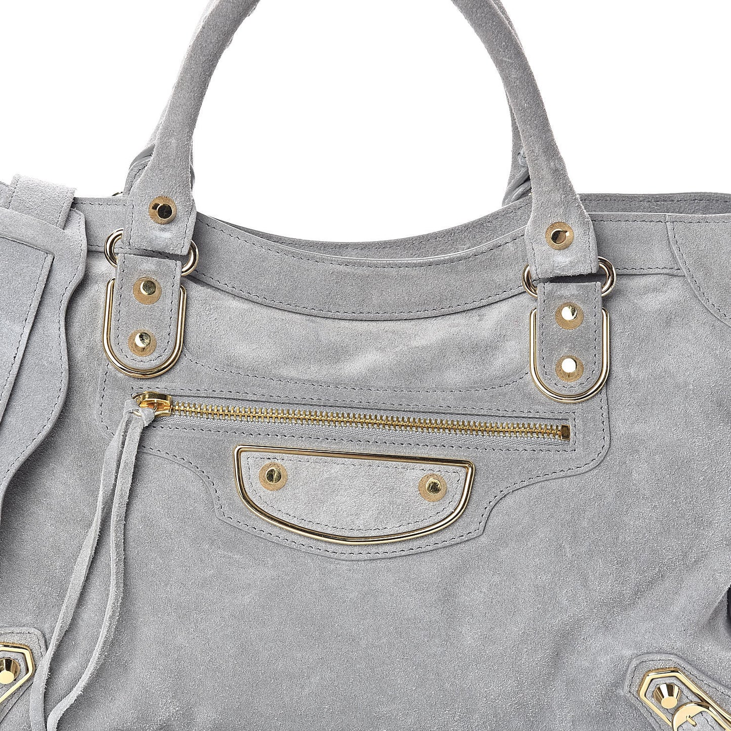 Baby Daim Suede Gold Metallic Edge Hardware S City Gris