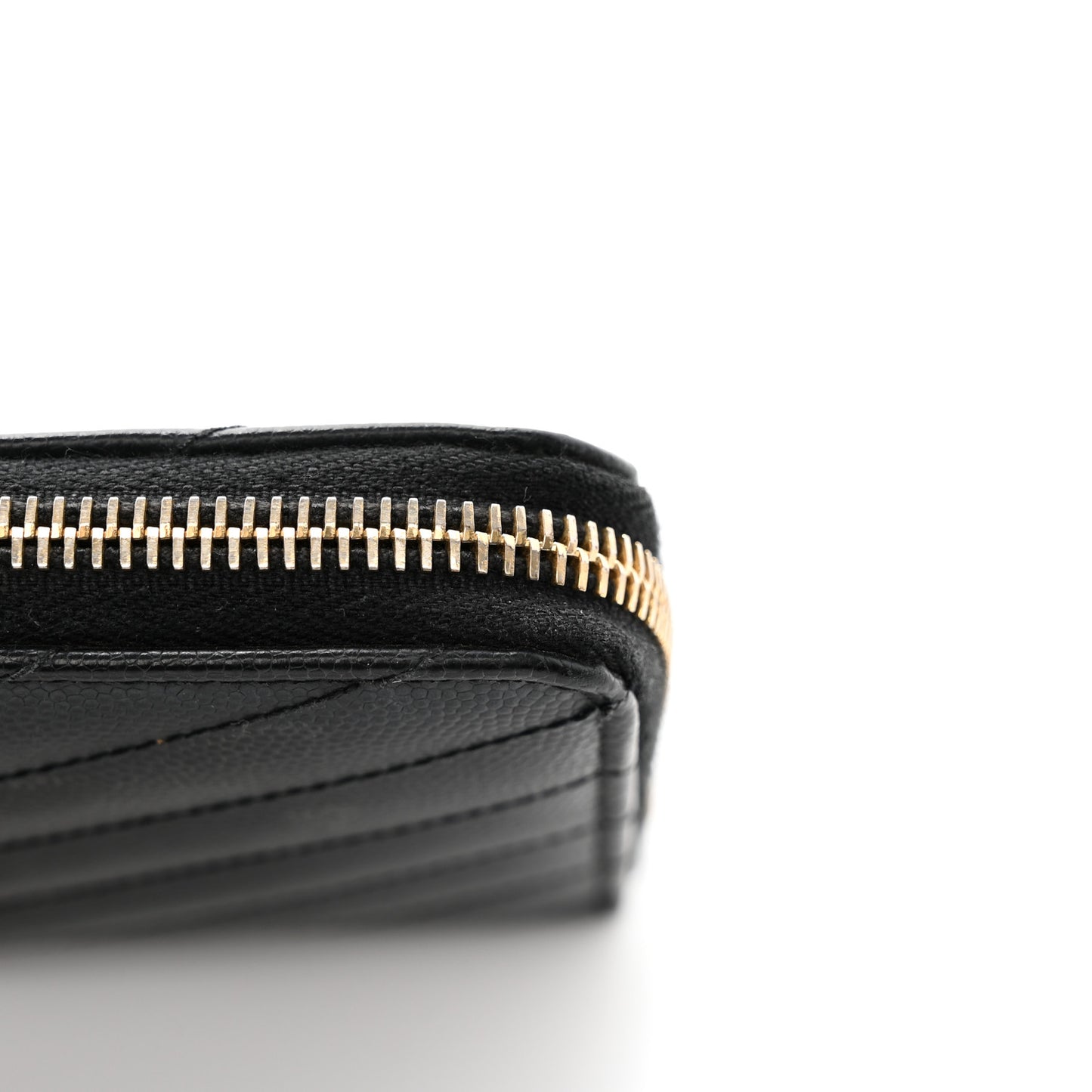 Grain De Poudre Matelasse Chevron Monogram Zip Around Wallet Black